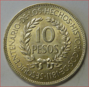 Uruguay 10 pesos 1961 KM43